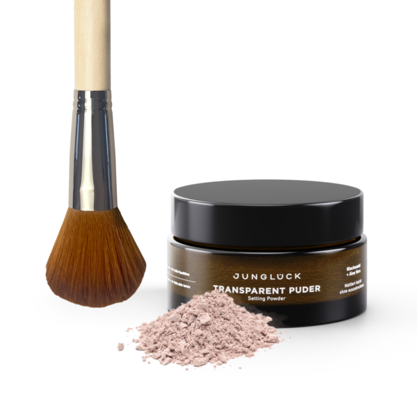 Transparent Puder + Pinsel Kombi